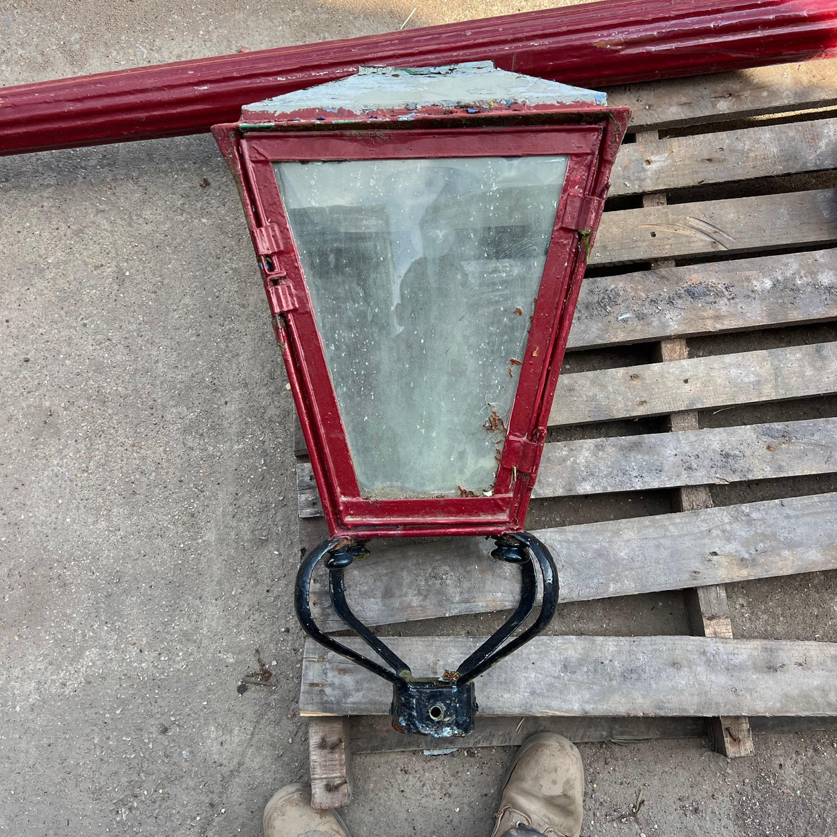 Vintage Cast Iron Red Light Lamp Post - Reclaimed Brick Company