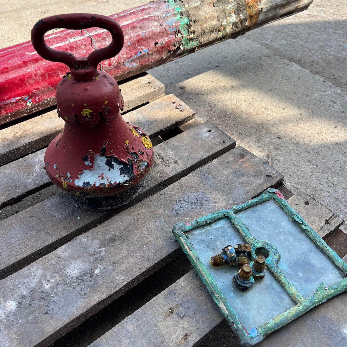 Vintage Cast Iron Red Light Lamp Post - Reclaimed Brick Company