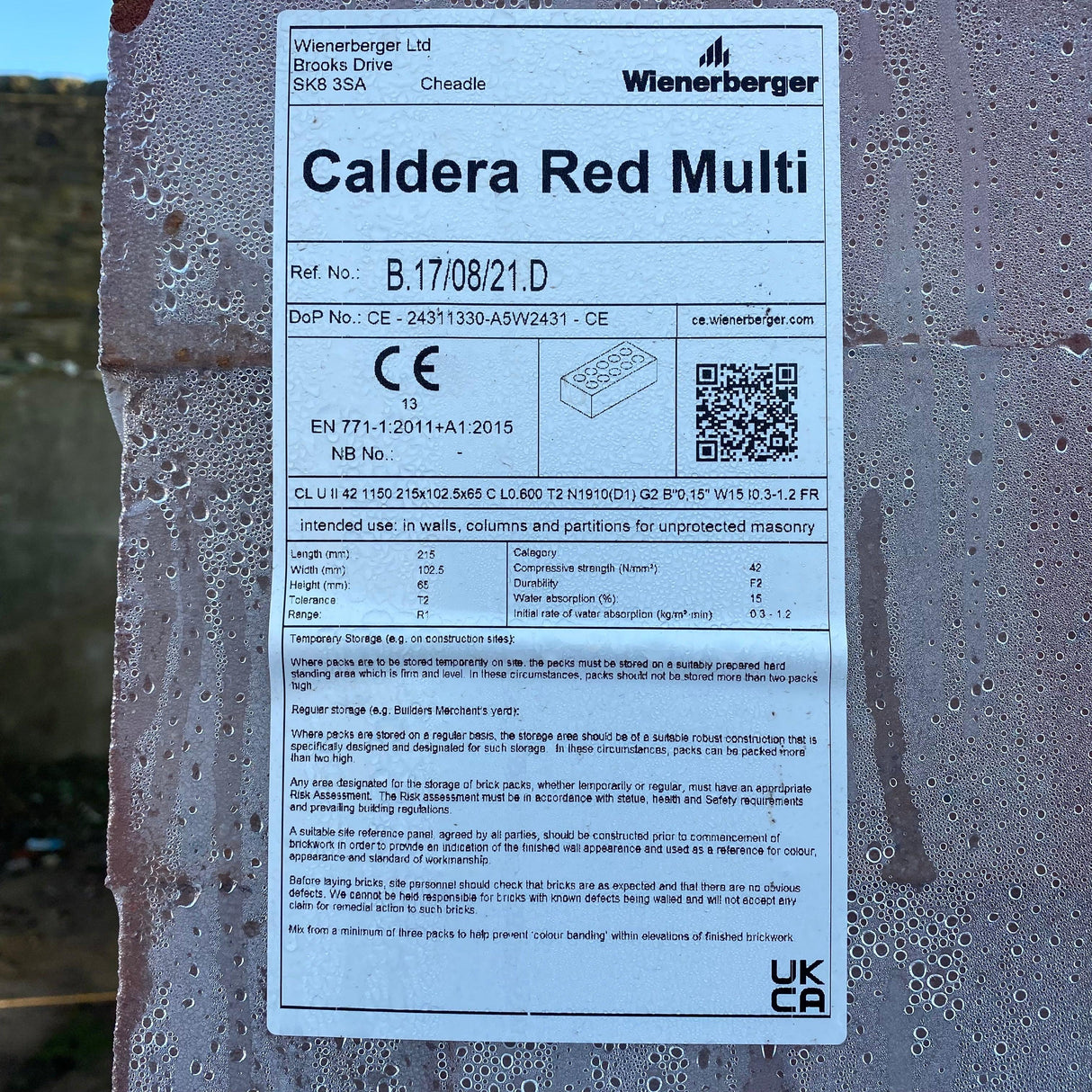 Wienerberger Caldera Red Multi Facing Brick - Reclaimed Brick Company