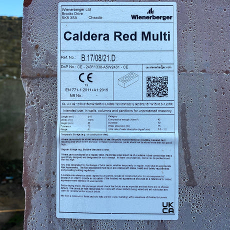 Wienerberger Caldera Red Multi Facing Brick - Reclaimed Brick Company