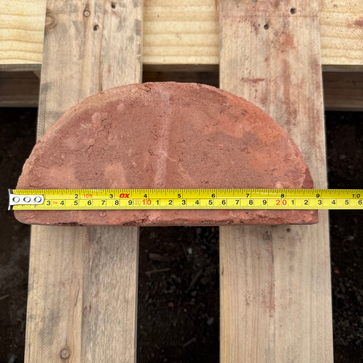 Red Handmade Half Round Coping Bricks