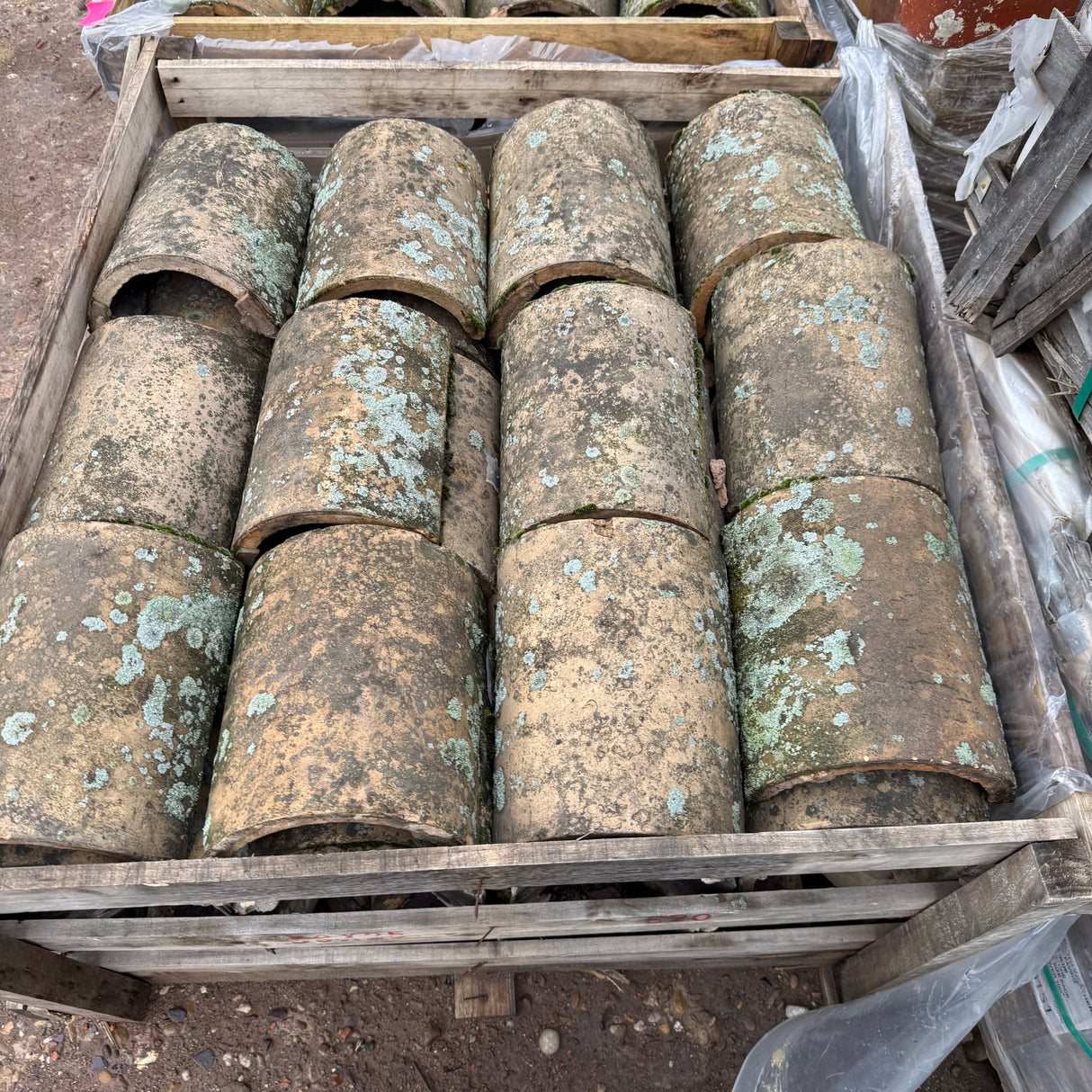 Reclaimed Buff Half Round Ridge Tiles