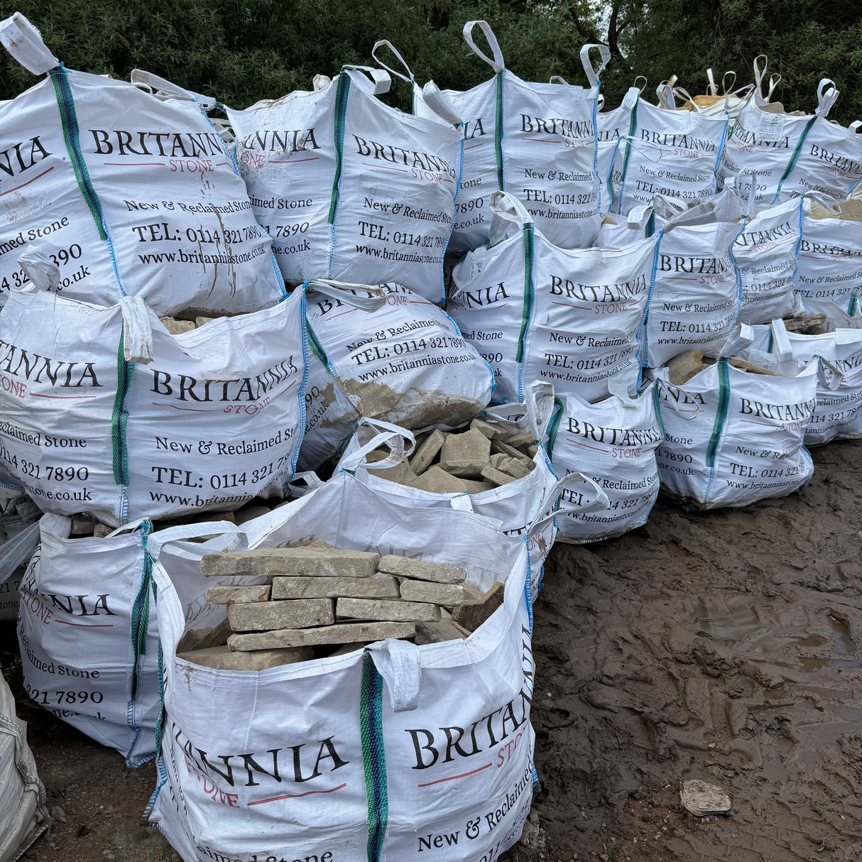 Reclaimed Flat Yorkshire Drystone Walling - Per Bag