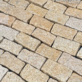 Gold Tumbled Granite Cobble Setts - 200mm x 100mm - Per SQM