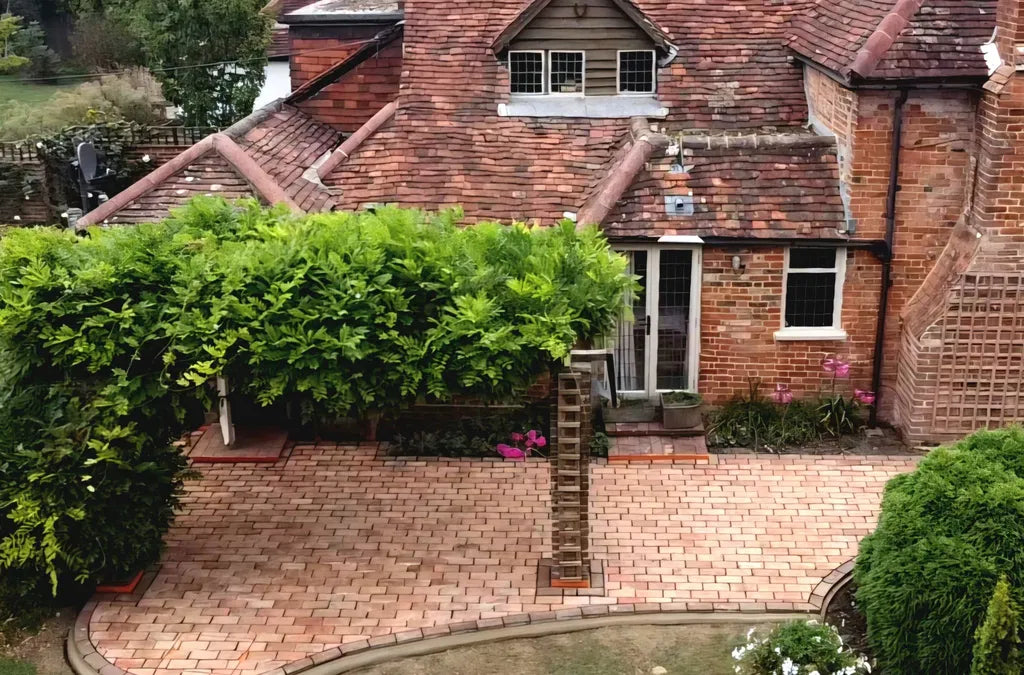 Garden Patio using Reclaimed Brick Pavers