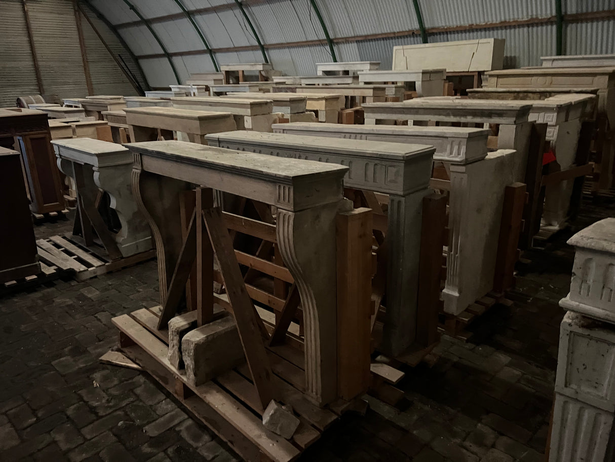 Reclaimed Ornate Stone Fireplace Surround