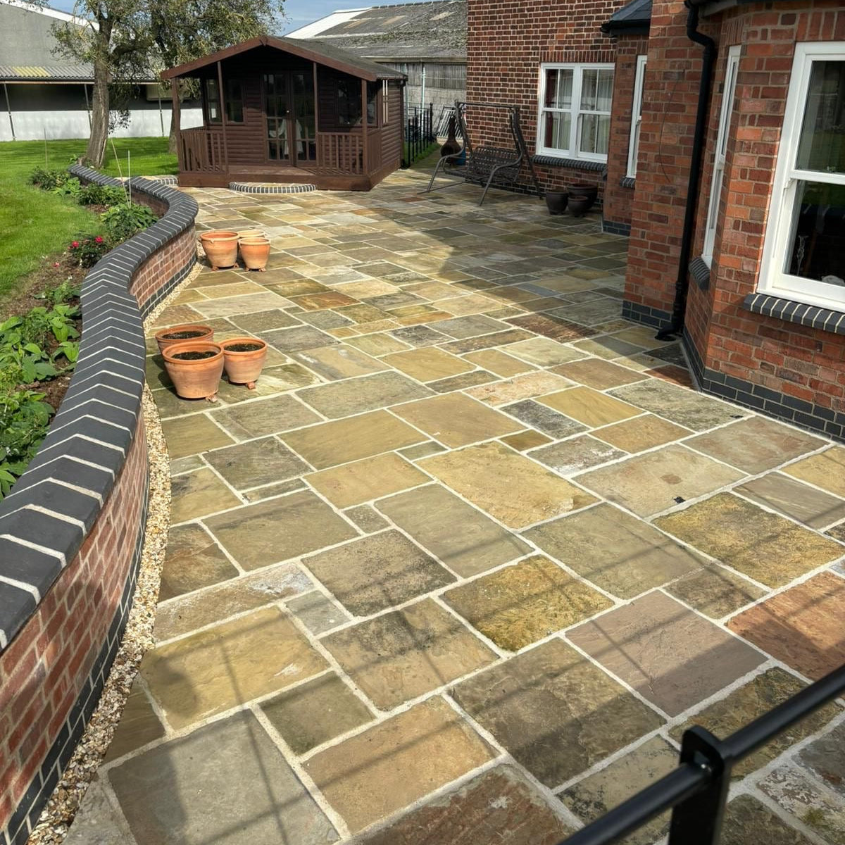Reclaimed Yorkshire Stone Paving Patio in London