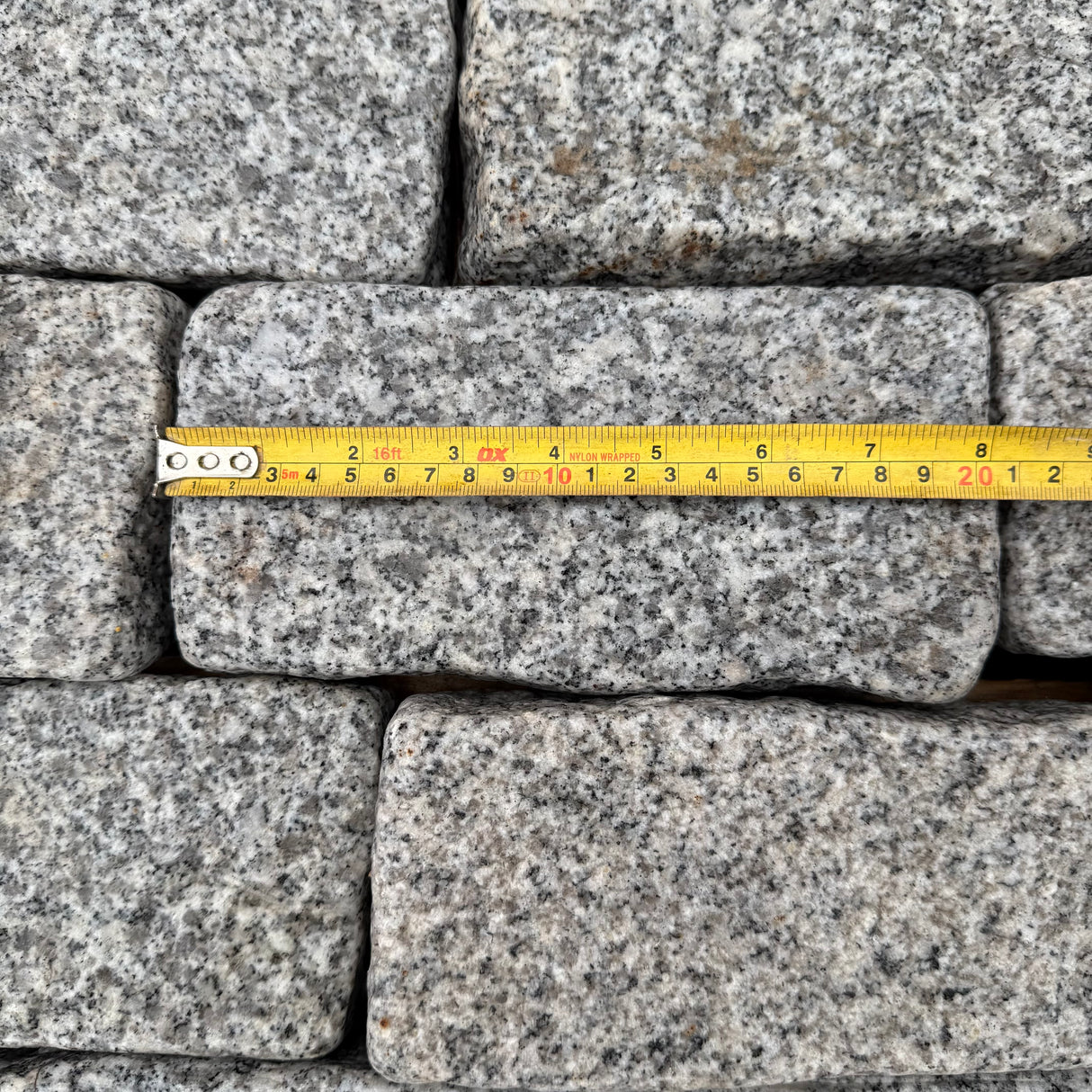 Silver Tumbled Granite Cobble Setts - 200mm x 100mm - Per SQM