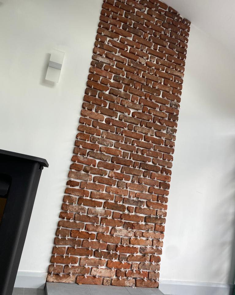Reclaimed Tudor Brick Slips  - Handmade Brick Slips Cut From Real Reclaimed Bricks