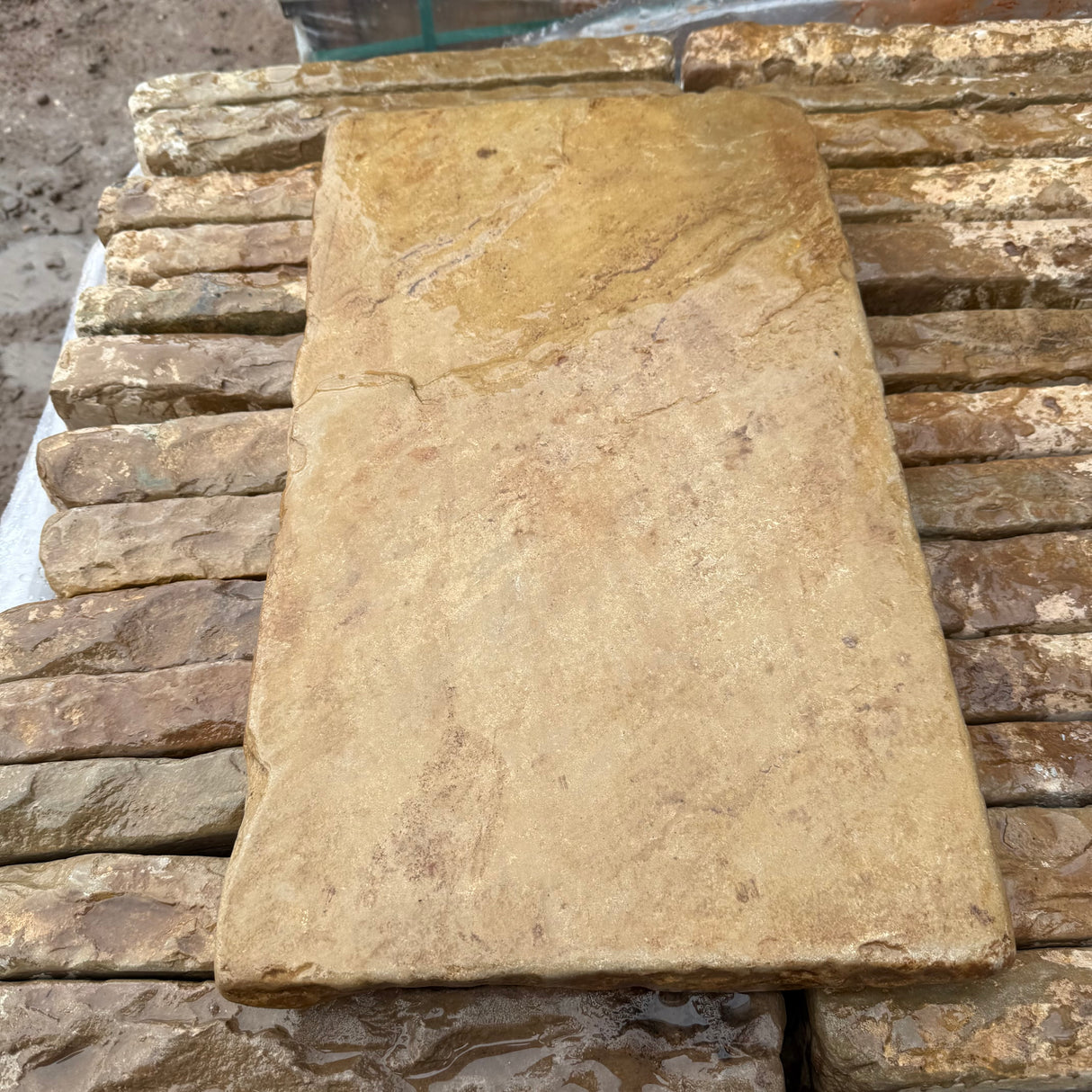 Aged Sandstone Wall Coping