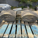 Reclaimed Stone Pillar Caps - Pair