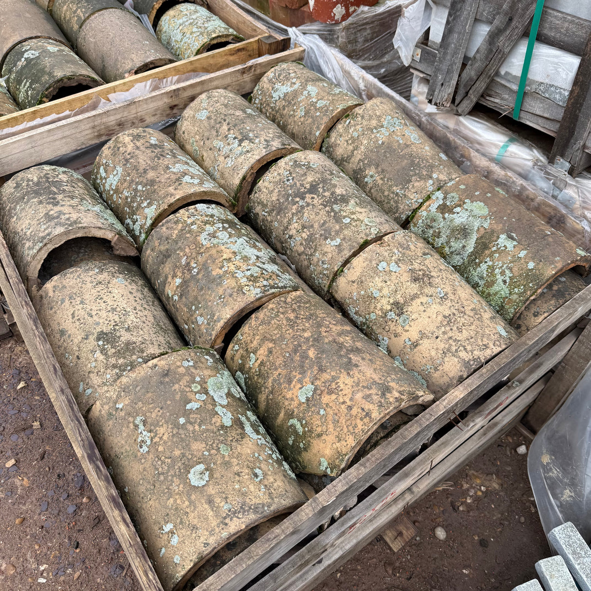 Reclaimed Buff Half Round Ridge Tiles