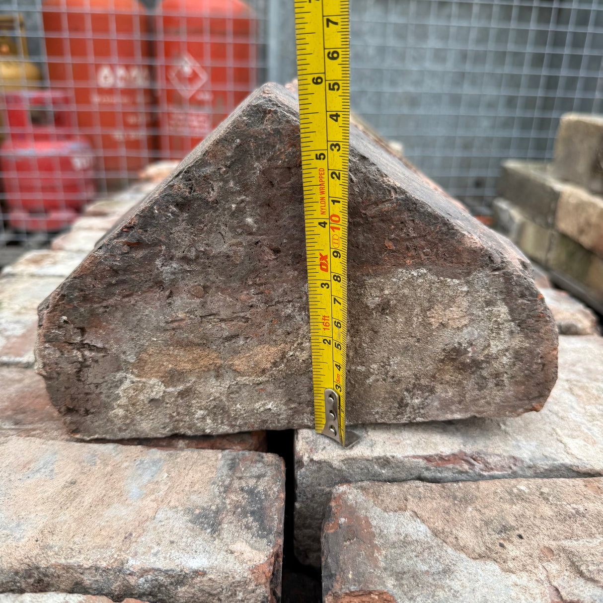 Reclaimed Handmade Triangle Coping Bricks - Job Lot of 72