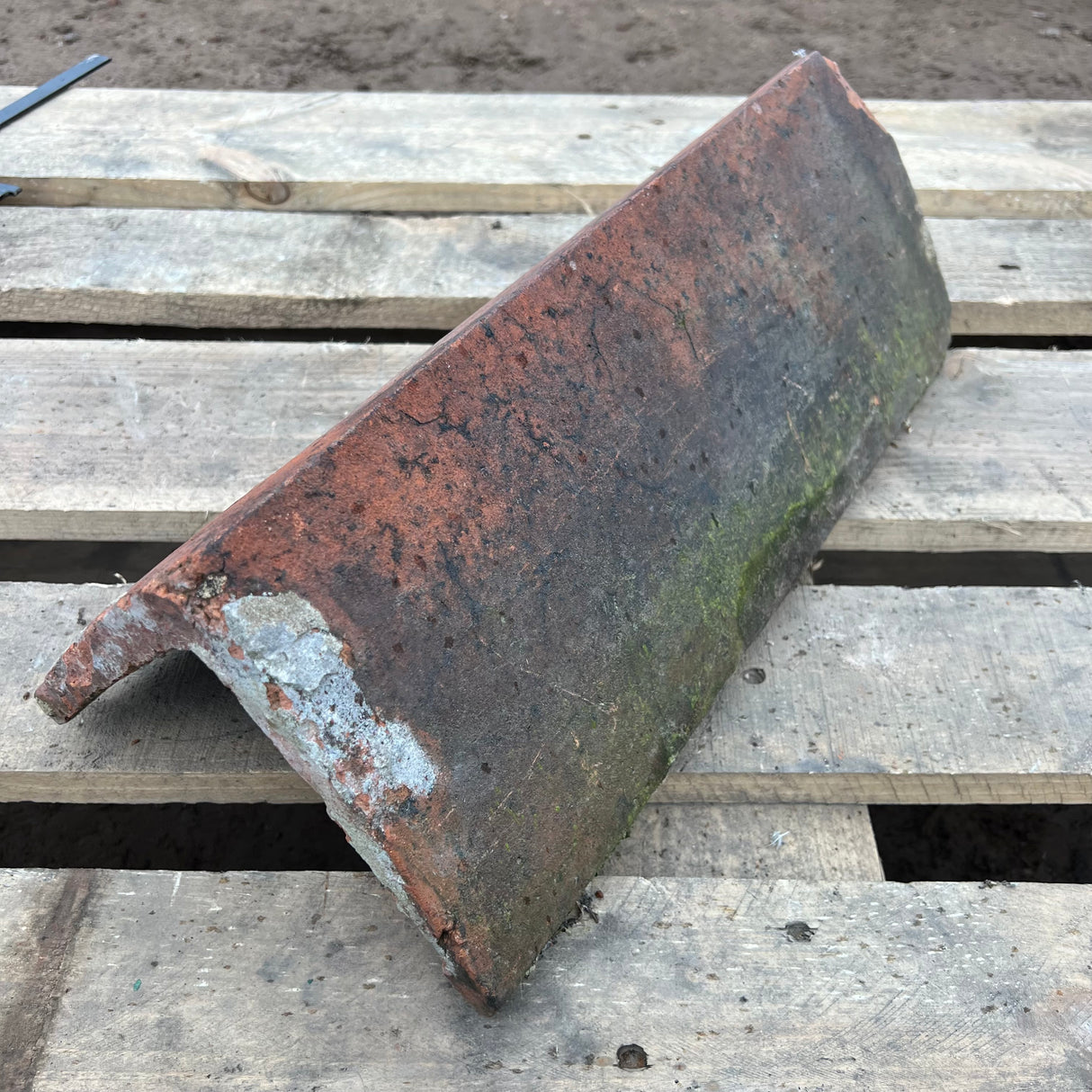 Reclaimed Red Clay Triangle Roof Ridge Tile - 70 Degree