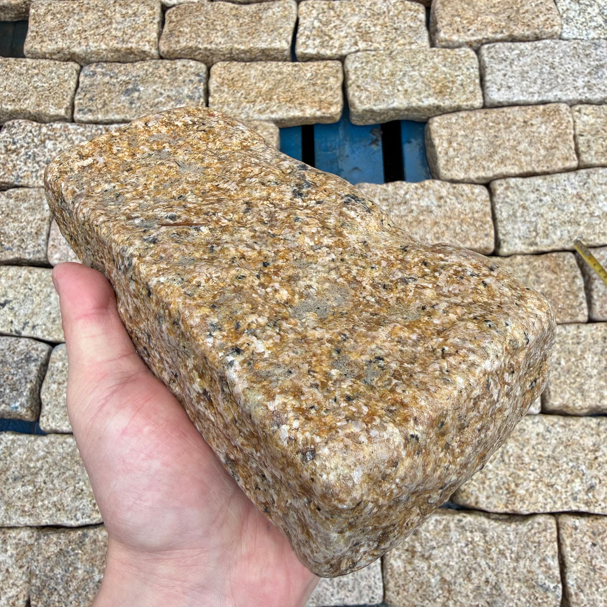 Gold Tumbled Granite Cobble Setts - 200mm x 100mm - Per SQM