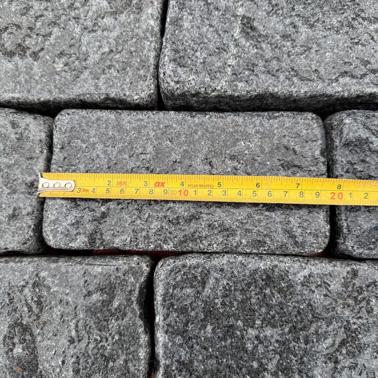 Black Tumbled Granite Cobble Setts - 200mm x 100mm - Per SQM