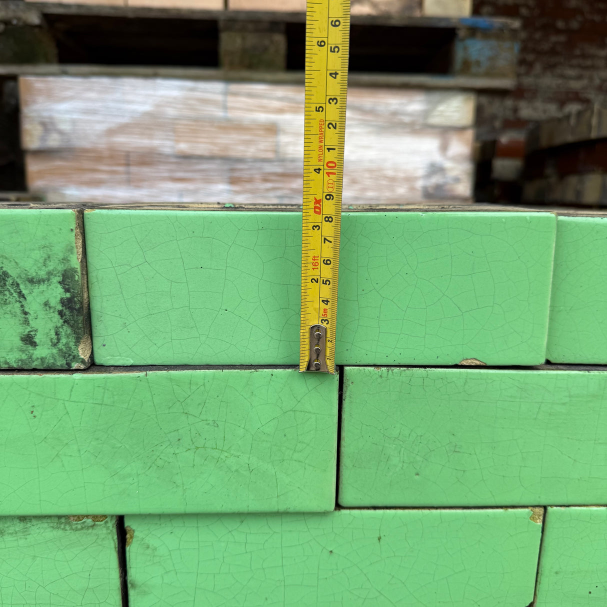 Reclaimed Green Glazed Bricks