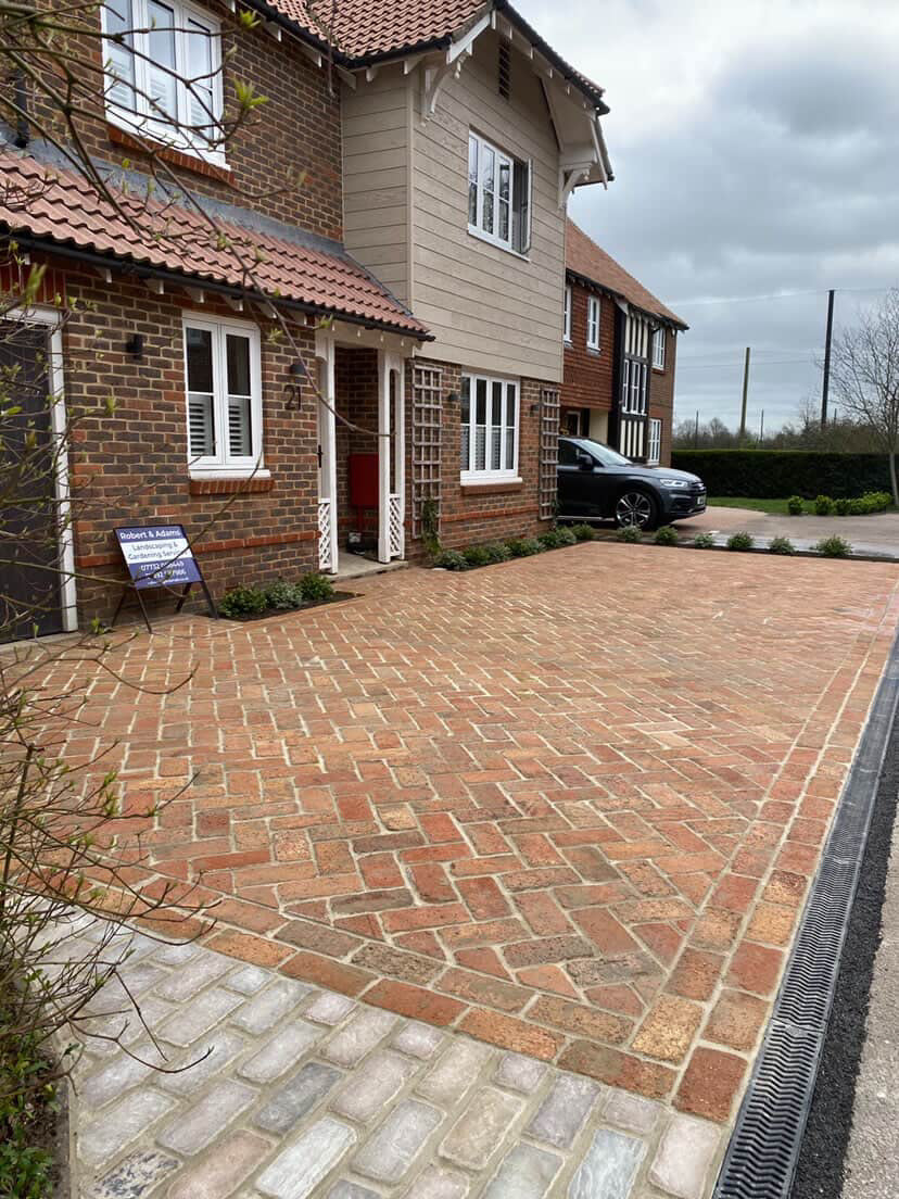 Reclaimed Paving Brick Driveway in Cornwall