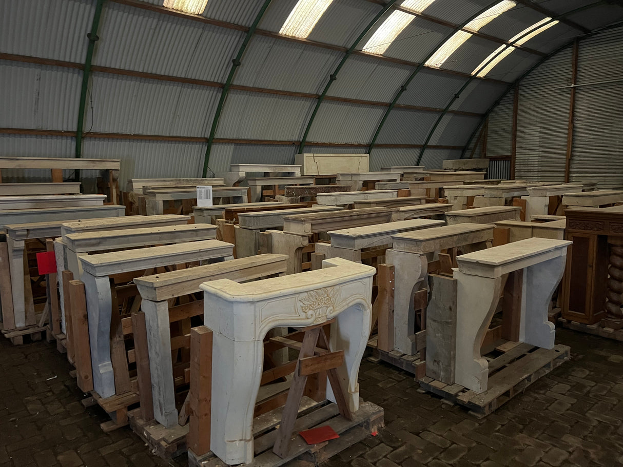 Reclaimed Ornate Stone Fireplace Surround