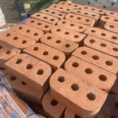 65mm Engineering Red Double Bullnose Bricks - Per Brick - Reclaimed Brick Company