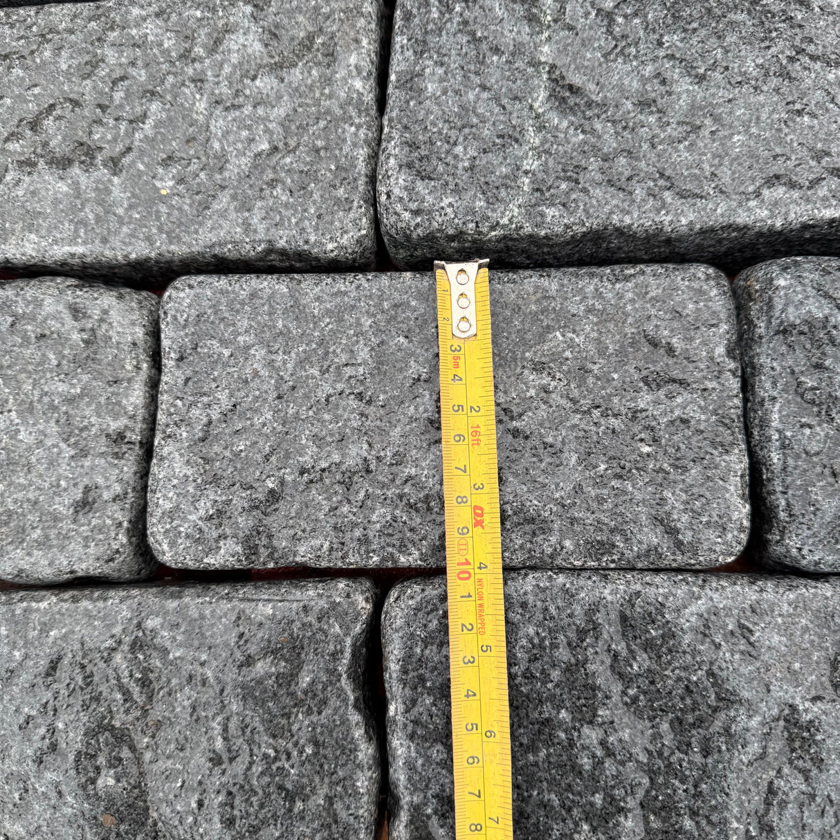 Black Tumbled Granite Cobble Setts - 200mm x 100mm - Per SQM
