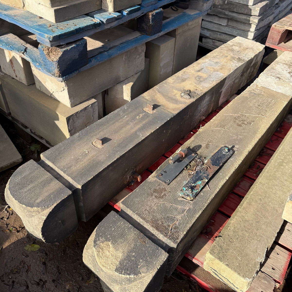 Pair of Reclaimed Stone Gate Posts