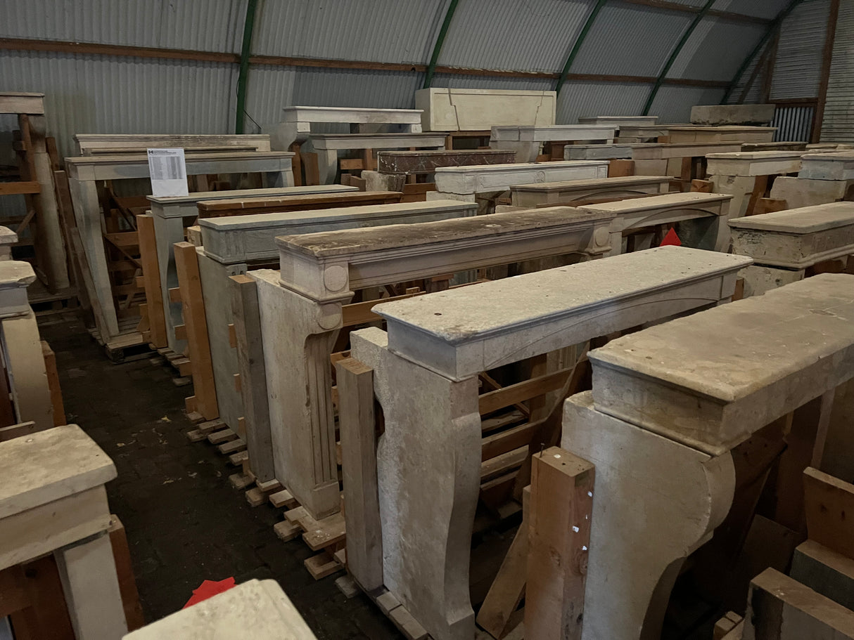 Reclaimed Ornate Stone Fireplace Surround