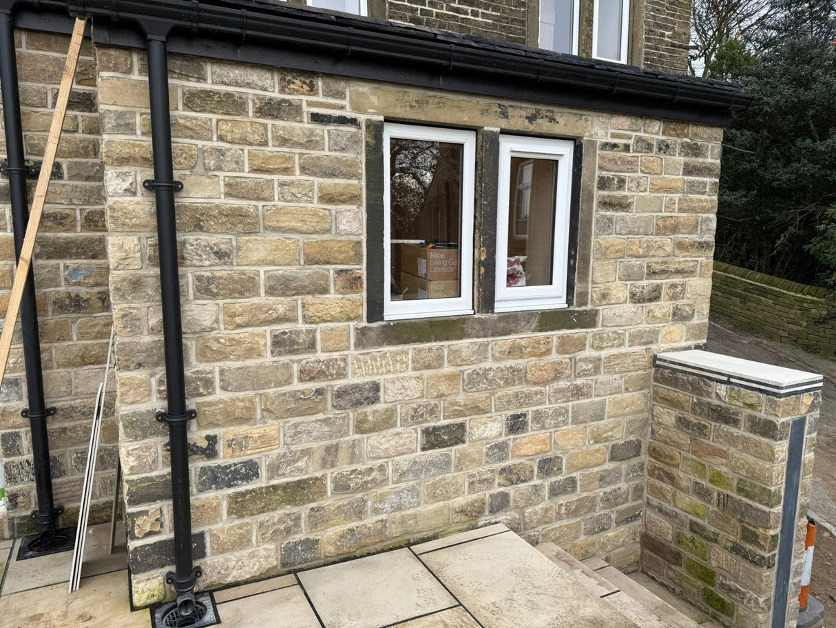 Reclaimed Punch Face Building Stone - 6” Backed Off