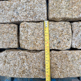 Gold Tumbled Granite Cobble Setts - 200mm x 100mm - Per SQM