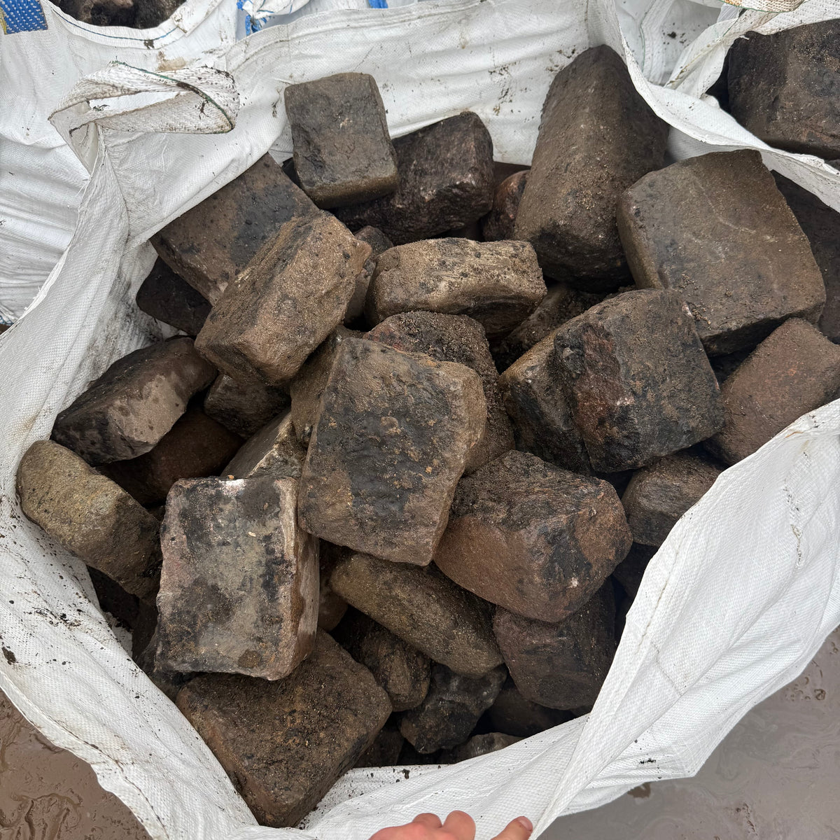 Reclaimed Pink Granite Cobbles - Per Bag