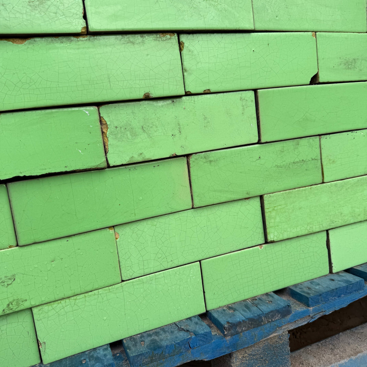 Reclaimed Green Glazed Bricks