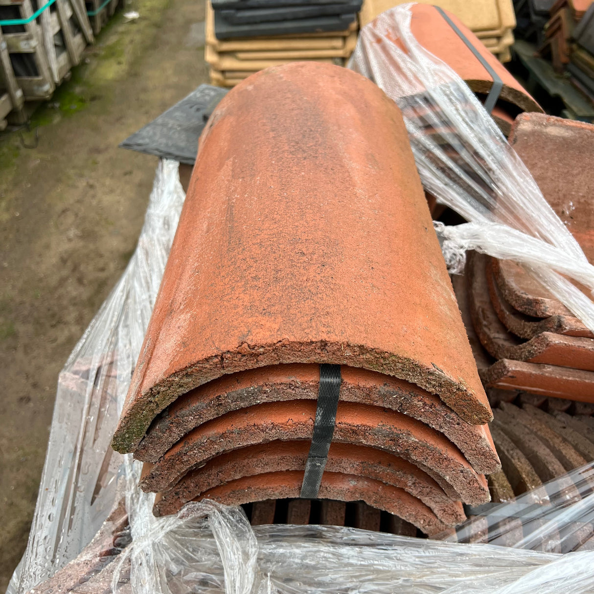 Marley Half Round Red Concrete Roof Rigid Tiles