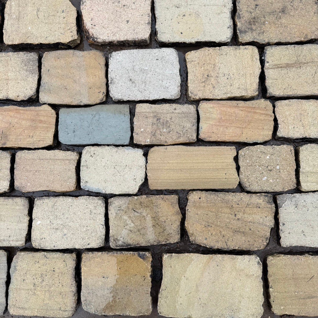Reclaimed Sawn Yorkshire Stone Cobble Tops - Per SQM