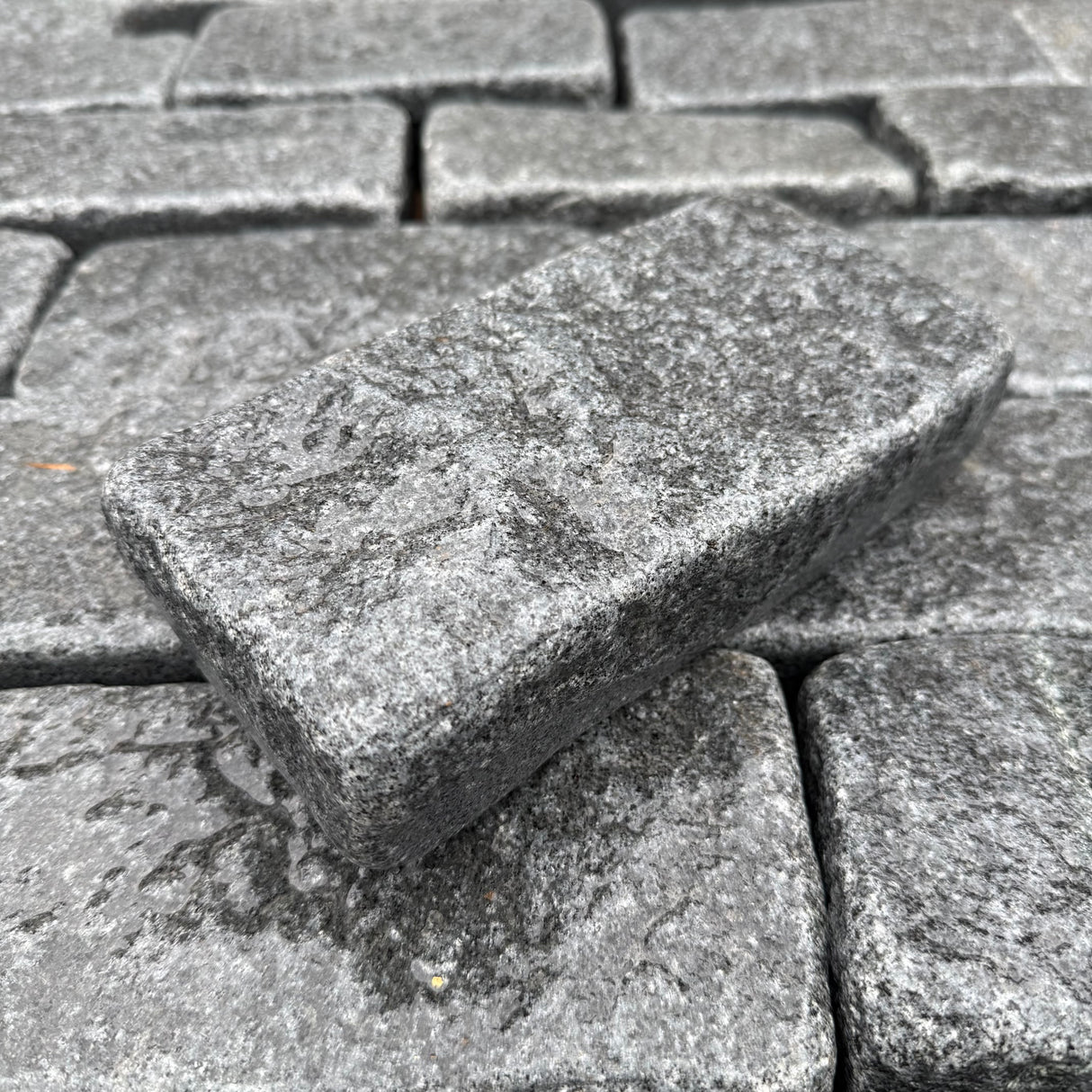 Black Tumbled Granite Cobble Setts - 200mm x 100mm - Per SQM