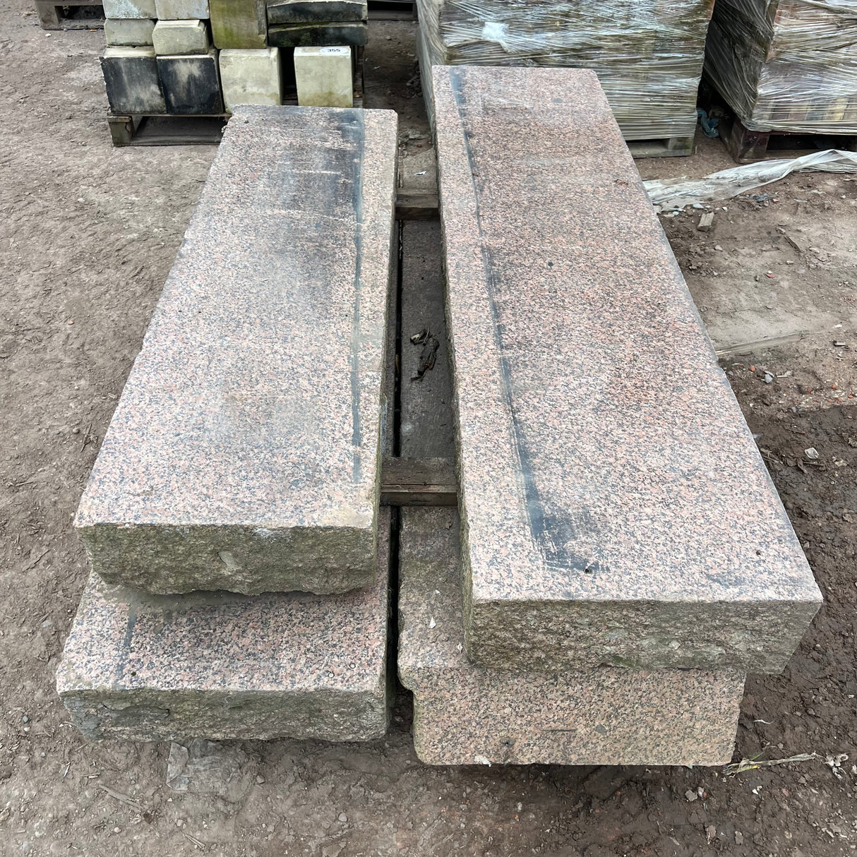 Set of Four Reclaimed Scottish Granite Stone Step