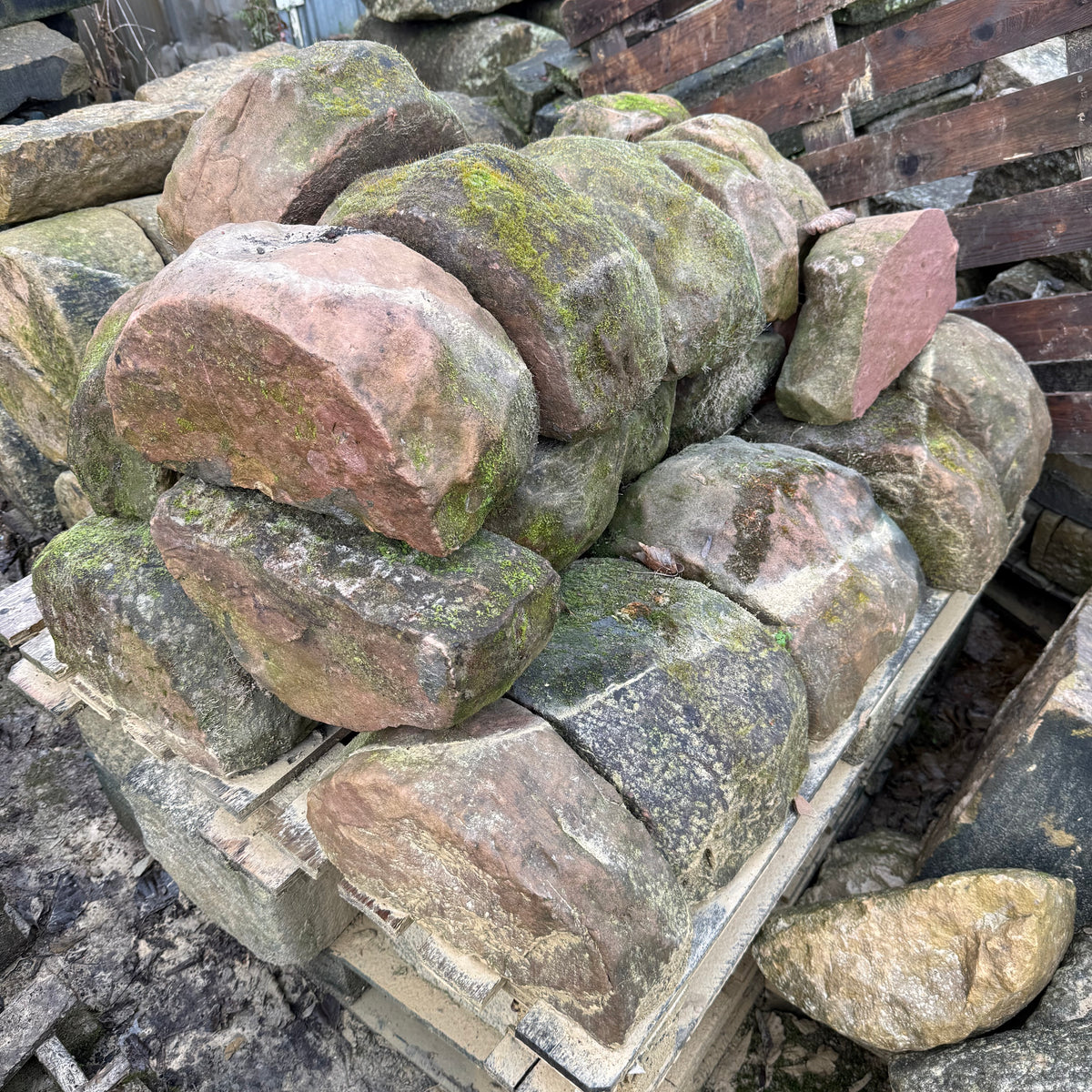 Reclaimed Red Sandstone Round Stone Coping - Job Lot – Reclaimed Brick ...