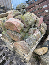 Reclaimed Red Sandstone Round Stone Coping - Job Lot