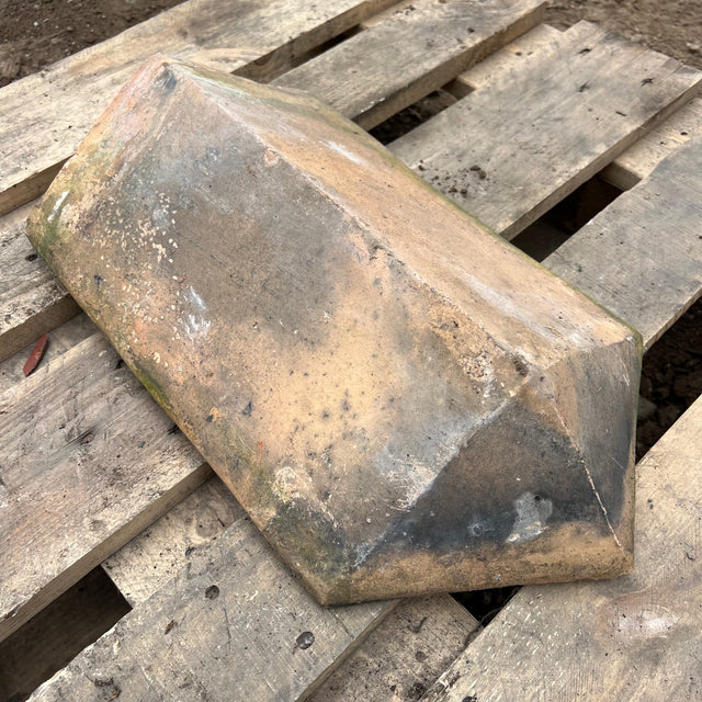 Reclaimed Buff Triangle Roof Ridge Tile Cap End – Reclaimed Brick Company