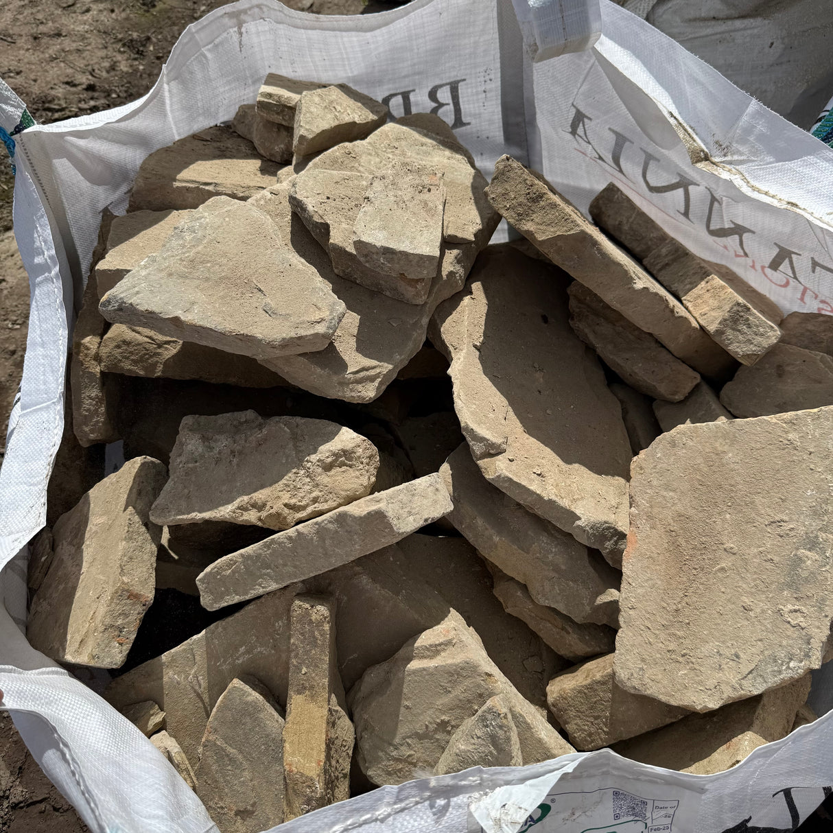 Reclaimed Flat Yorkshire Drystone Walling - Per Bag