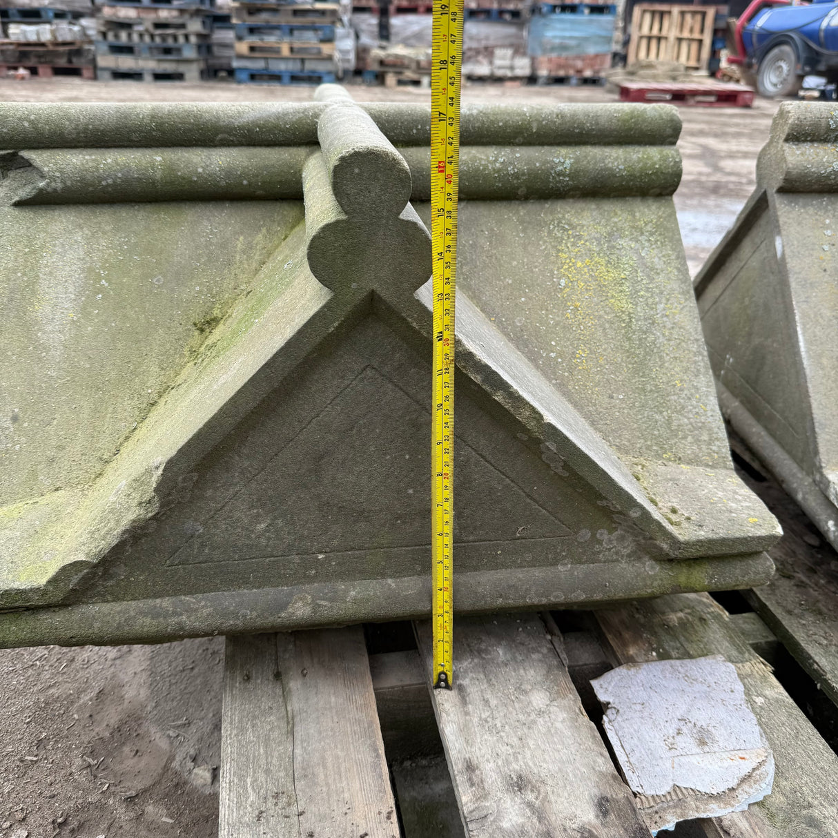 Reclaimed Stone Pillar Caps - Pair
