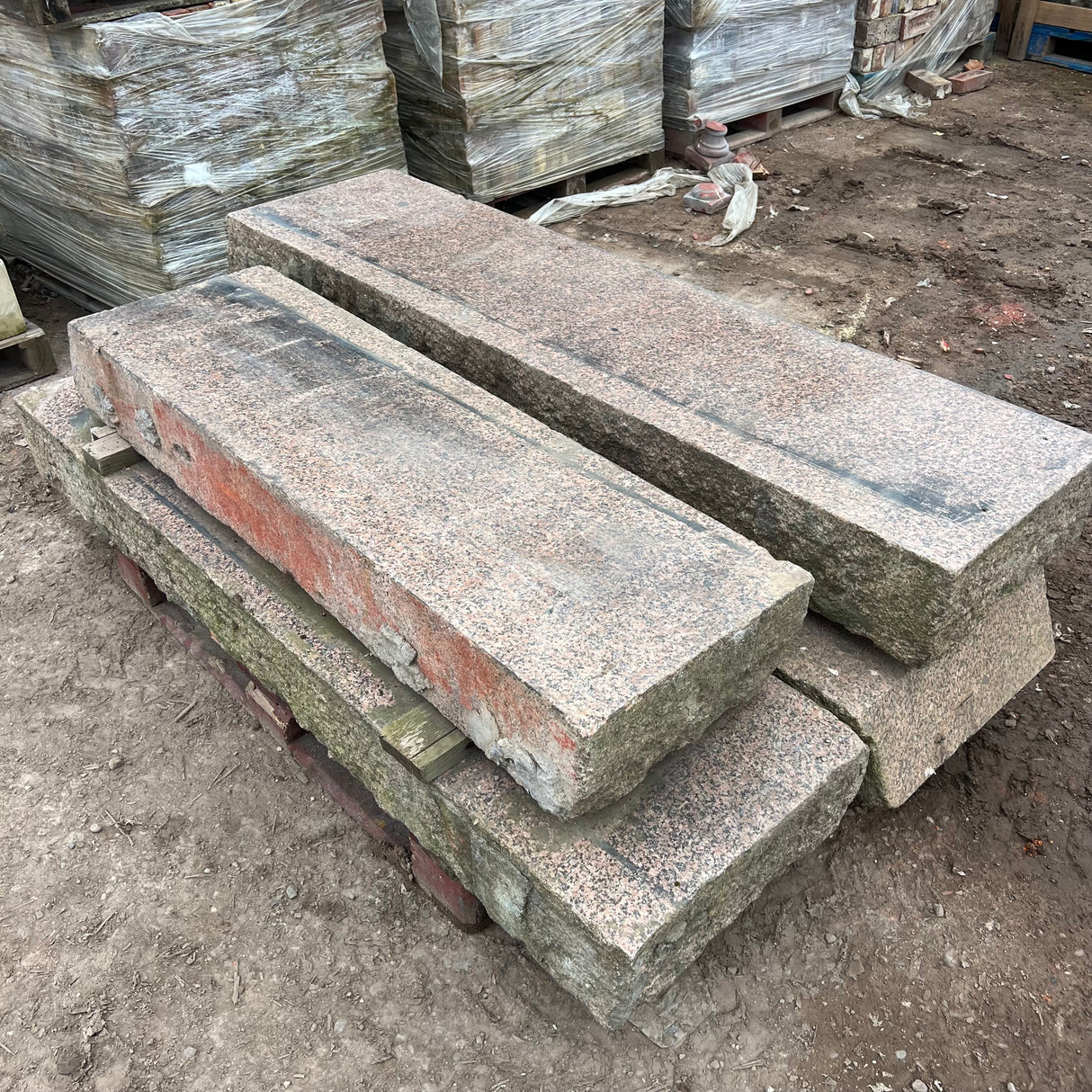 Set of Four Reclaimed Scottish Granite Stone Step