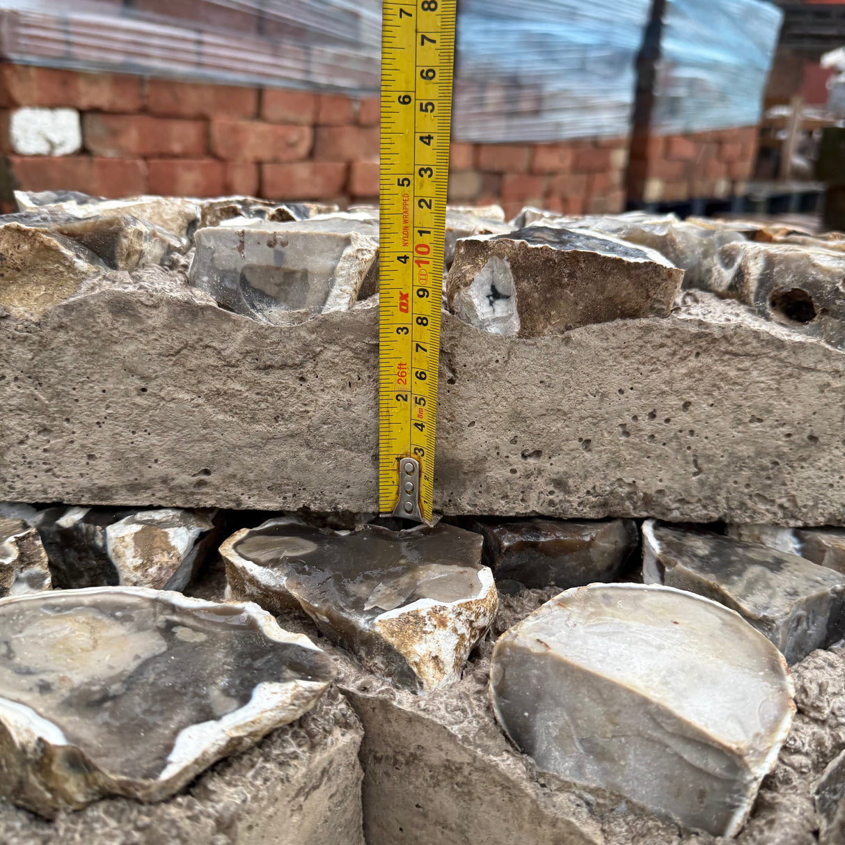 Natural Knapped Flint Cladding Blocks - Per SQM