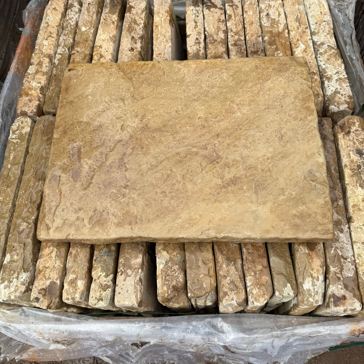 Aged Sandstone Wall Coping