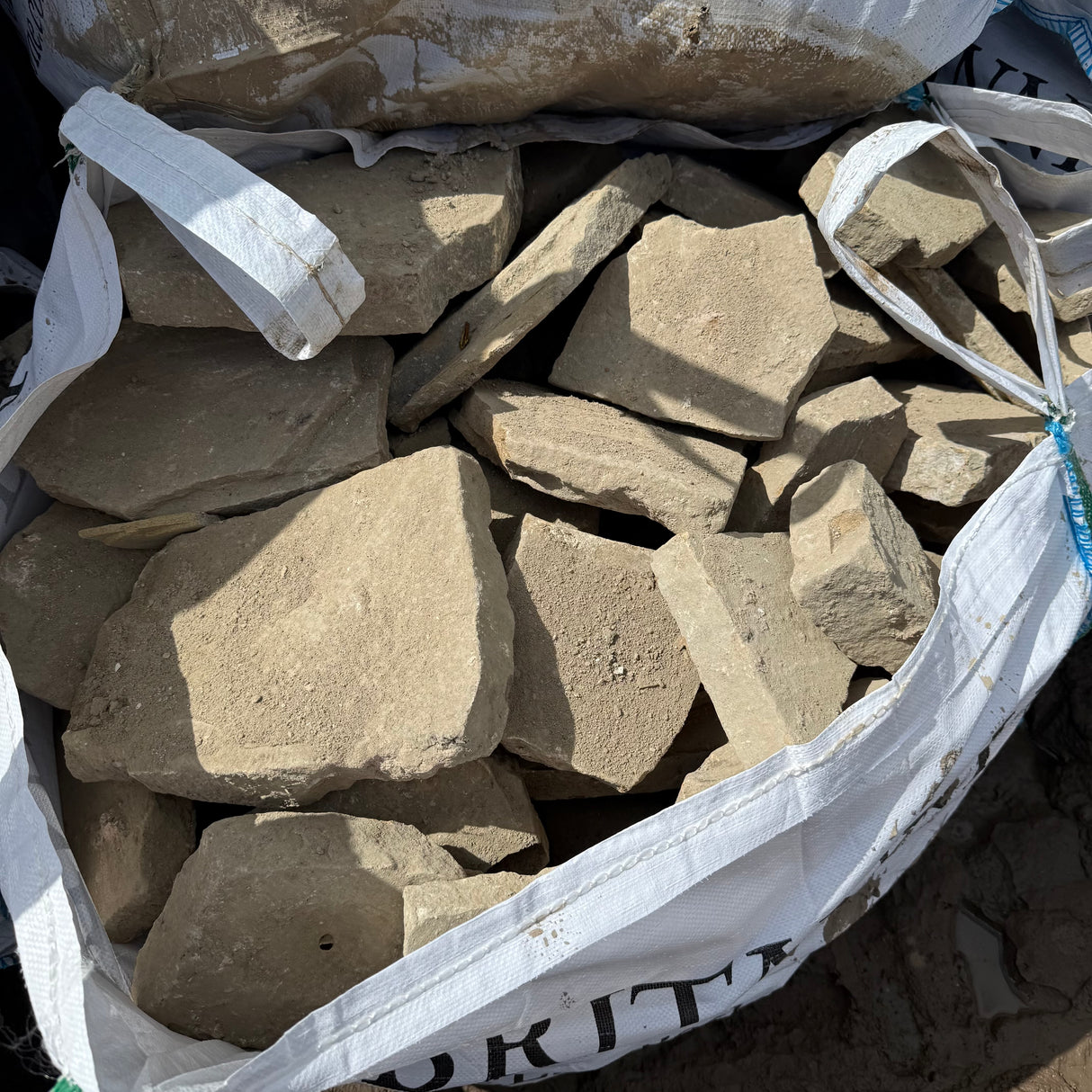 Reclaimed Flat Yorkshire Drystone Walling - Per Bag