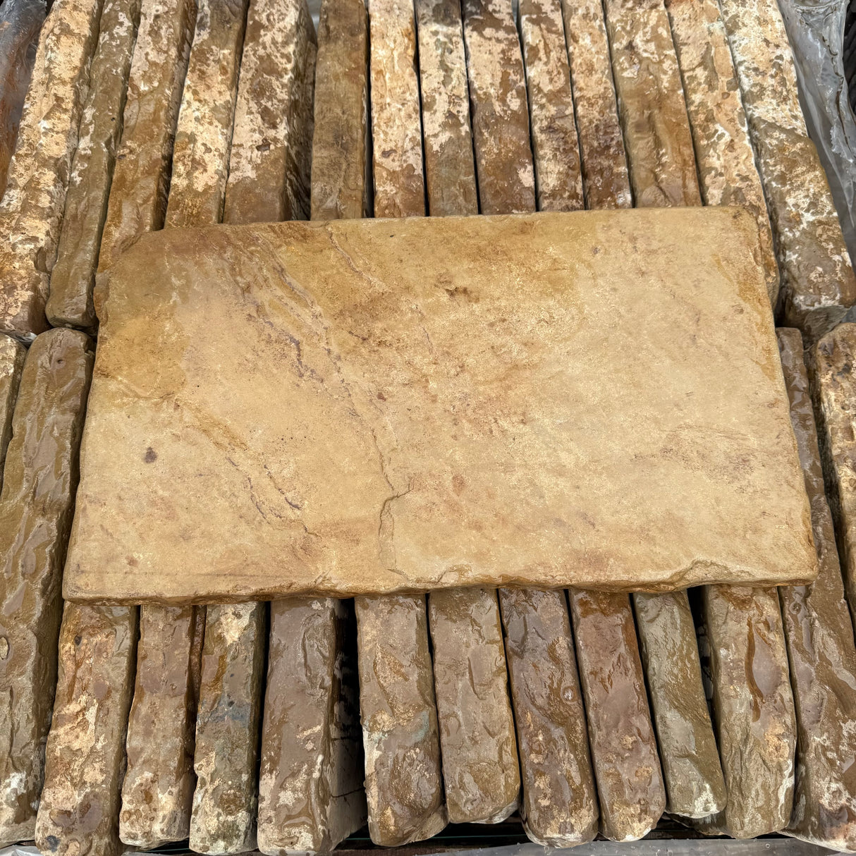 Aged Sandstone Wall Coping