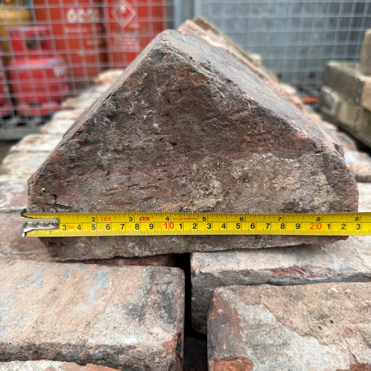 Reclaimed Handmade Triangle Coping Bricks - Job Lot of 72
