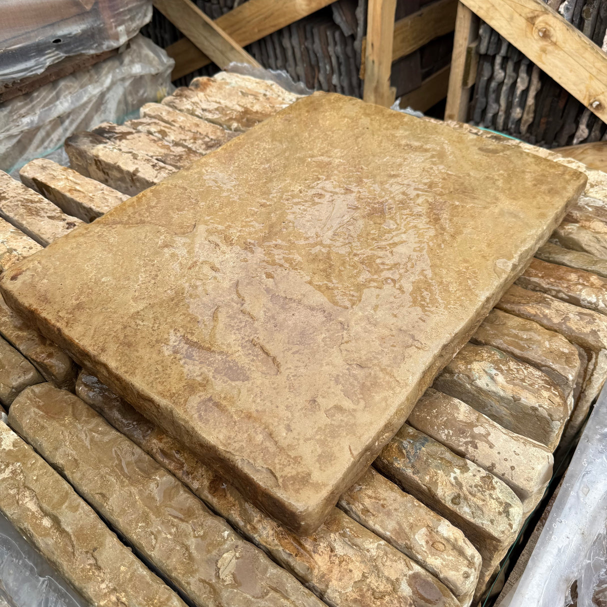 Aged Sandstone Wall Coping