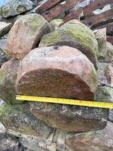 Reclaimed Red Sandstone Round Stone Coping - Job Lot