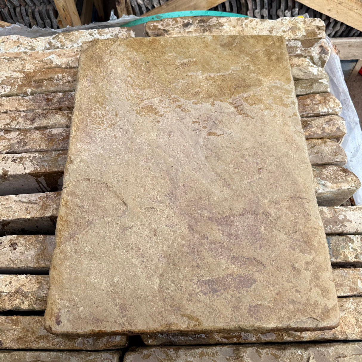 Aged Sandstone Wall Coping