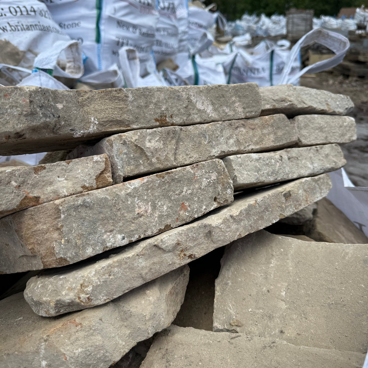 Reclaimed Flat Yorkshire Drystone Walling - Per Bag